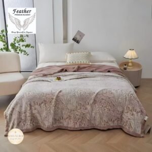 Feather Botanical Blanket — Ivory Sand